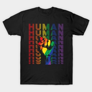 Pride LGBT Strong Hand Gay Rainbow Gift T-Shirt